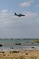 A KC-135R Stratotanker, tail number 57-1439, on final approach at Kadena Air Base in Okinawa, Japan in March 2020. It is assigned to the 22nd Air Refueling Wing and the 931st Air Refueling Wing at McConnell Air Force Base in Wichita, Kansas.