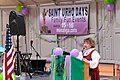 Menahga Mayor, Elizabeth Olson reads the St Urho Proclamation at Opening Ceremonies