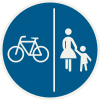 223-50 Oddelená cestička pre chodcov a cyklistov (cyklisti vľavo).svg