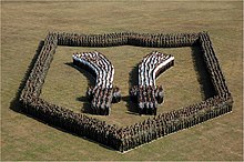 Soldiers portraying the formation sign of 2 Mountain Division (Dao Division) 2mountaindiv.jpg