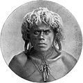 Pria dari Kepulauan Solomon, memakai subang sangat besar (awal 1900-an).