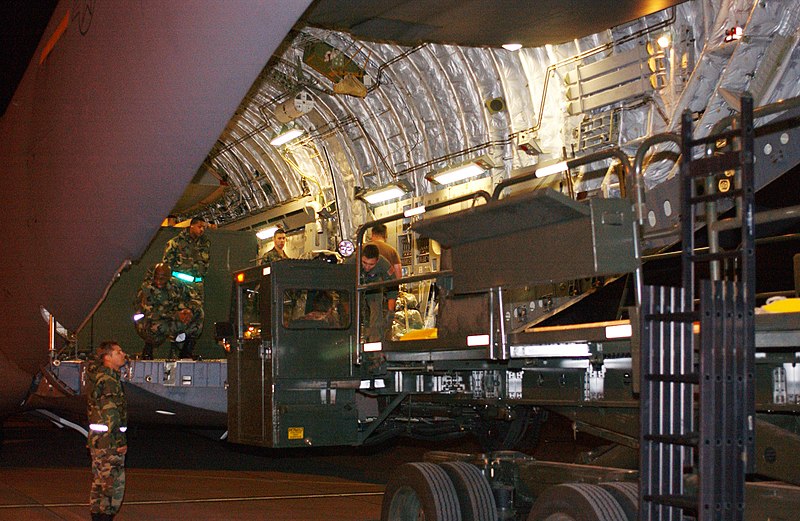 File:A Tunner 60K Loader loads equipment and gear onto a US Air Force (USAF) C-17A Globemaster III, 437th Airlift Wing (AW), Charleston Air Force Base (AFB), North Carolina (NC). The sup - DPLA - 321d9c2ddb67e6204c515247b03eafad.jpeg