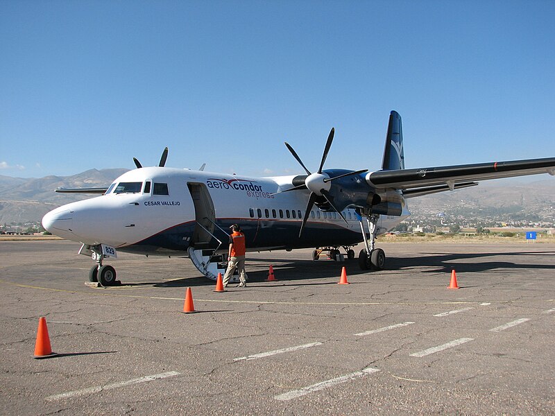 File:Aero Condor Peru Fokker F50 at Ayacucho.jpg