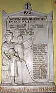 Plaque hommage 14-18 dans l'église.