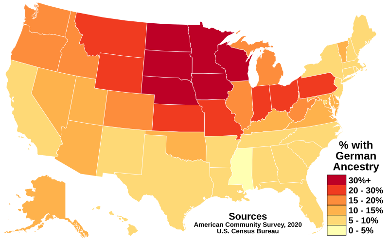 german immigrants map