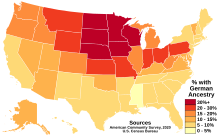 Americans with German Ancestry by state.svg