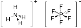 Formula structurală a hexafluorofosfatului de amoniu