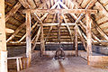 English: Nebel, Amrum, Schleswig-Holstein, replica of iron age house (interior) in the dunes, erected in 2014 Deutsch: Nebel, Amrum, Innenraum eines Eisenzeitlichen Hauses (Nachbau), 2014 errichtet