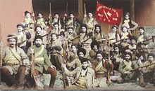 Armenian fedayi were Armenian irregular militia formed in the late 19th and early 20th century to defend Armenian villages. Armenian Fedayees 1890-1896.jpg