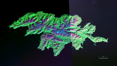 Satellitbild över Attu, 2000.