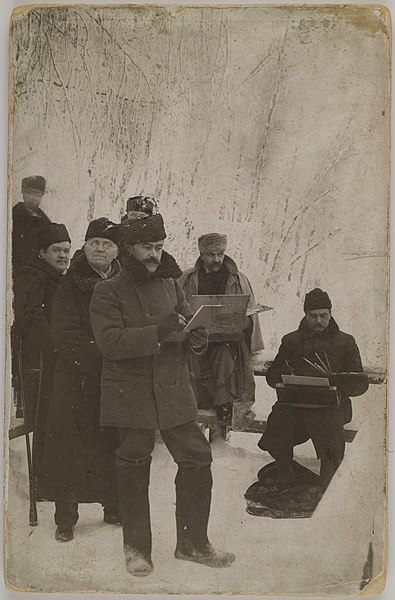 Axel Gallén, Louis Sparre and Albert Edelfelt painting at Imatra, 1893