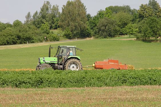 Deutz Fahr tractor with baler