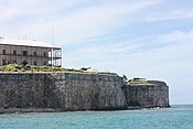 Bastions C and D of the Keep at the Royal Naval Dockyard on Ireland Island, Bermuda, with 6-inch Mk VIIs
