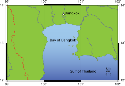 Location map Bay of Bangkok