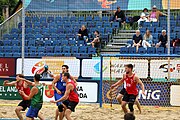 Deutsch: Beachhandball Europameisterschaften 2019 (Beach handball Euro); Tag 5: 6. Juli 2019 – Männer, Halbfinale, Dänemark-Ungarn 2:0 (19:16, 22:18) English: Beach handball Euro; Day 5: 6 July 2019 – Semifinal Men – Denmark-Ukraie 2:0 (19:16, 22:18)