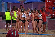 Deutsch: Beachhandball bei den Olympischen Jugendspielen 2018; Tag 5, 10. November 2018; Mädchen, Hauptrunde - Kroatien-Niederlande 1:2 English: Beach handball at the 2018 Summer Youth Olympics at 11 October 2018 – Girls Main Round – Croatia-Netherlands 1:2