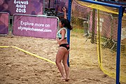 Deutsch: Beachhandball bei den Olympischen Jugendspielen 2018; Tag 6, 12. Oktober 2018; Mädchen, Hauptrundenspiel – Chinesisch Taipei (Taiwan)-Paraguay 0:2 English: Beach handball at the 2018 Summer Youth Olympics at 12 October 2018 – Girls Main Round – Chinese Taipei (Taiwan)-Paraguay 0:2