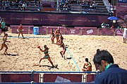 Deutsch: Beachhandball bei den Olympischen Jugendspielen 2018; Tag 4, 10. Oktober 2018; Mädchen, Vorrunde, Gruppe A - Ungarn-Chinese Taipei (Taiwan) 2:0 English: Beach handball at the 2018 Summer Youth Olympics at 10 October 2018 – Girls Preliminary Round Group A‎ – Hungary-Chinese Taipei 2:0