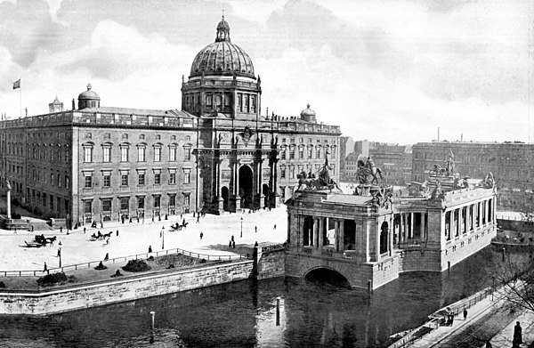 The Berlin Palace, with the Emperor Wilhelm Memorial, circa 1900