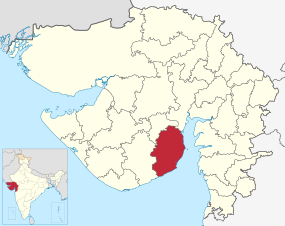 Positionskarte des Distrikts Bhavnagar