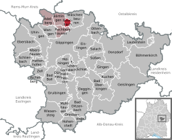 Elhelyezkedése Baden-Württemberg térképén