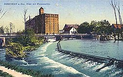 Die Rommelmühle am Bissinger Wehr (1917)