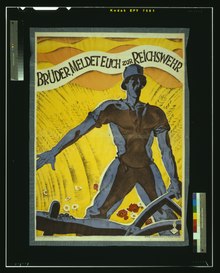 Póster propagandístico de 1920 animando a alistarse en la Reichswehr.