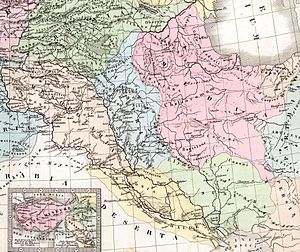 Mapa de Mesopotamia y alrededores