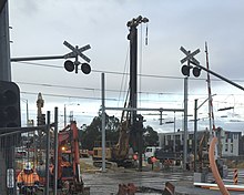 Construction equipment at Burke Road