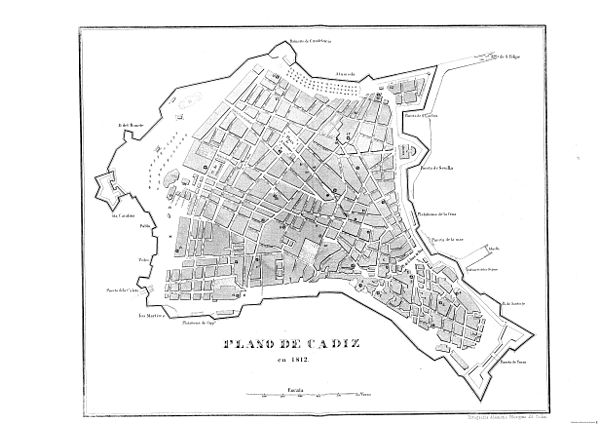 Plan of Cádiz in 1812