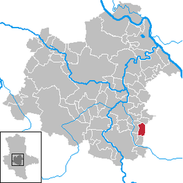 Местоположбата на Кермигк во рамките на округот Залцландкрајс