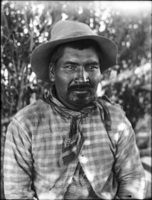 Many different Indigenous groups, including the Cahuilla, long inhabited what is now San Berardino County. Captain of the Agua Caliente Band (1900). Captain of the Agua Caliente Indians, ca.1900 (CHS-3826).jpg