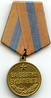 Medal "For the Capture of Budapest" military decoration of the Soviet Union