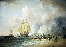 Painting by William Anderson, depicting the landing of troops on Martinique, on 20 March 1794 Capture of Fort Louis, Martinique, 1794.jpg