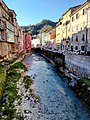 Carrione river in Carrara, polluted by "marmettola" (slurry), 2021.jpg