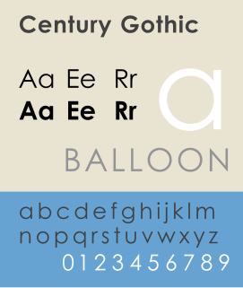 <span class="mw-page-title-main">Century Gothic</span> Sans-serif font family