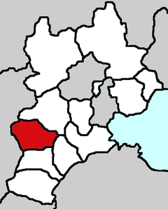 Shijiazhuang (rood) in Hebei (wit)