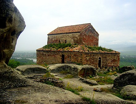Church built over ruined pagan temple of the Sun God, Uplistsikhe