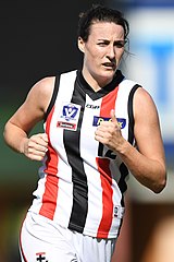 Clara Fitzpatrick (Ireland: 2017) was selected by AFLW club St Kilda as a rookie in the 2019 AFL Women's draft
