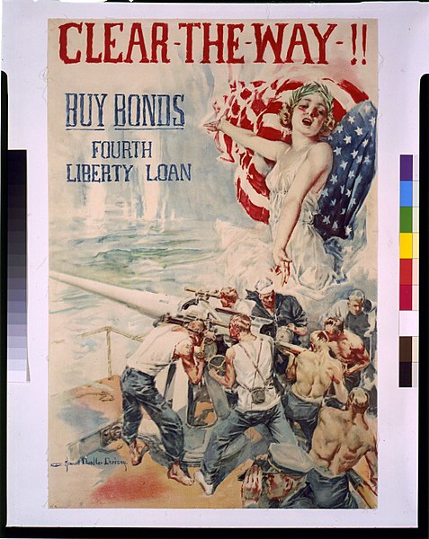 File:Clear-the-way!! Buy bonds-Fourth liberty loan - Howard Chandler Christy. LCCN92510151.jpg