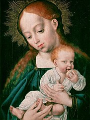 Madonna and Child circa 1525-1530. oil on panel medium QS:P186,Q296955;P186,Q106857709,P518,Q861259 . 22.5 × 18 cm (8.8 × 7 in). Kraków, Muzeum Czartoryskich.