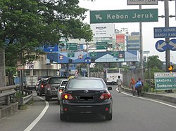 Kebon Jeruk Tollway exit ramp CorollaAltisZZE142KebonJerukExit.jpg