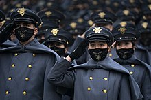 The Corps of Cadets assembled with facemasks for the 2020 Army-Navy game. Corps of Cadets COVID.jpg
