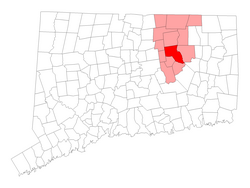 Location in Tolland County, Connecticut