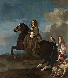 Sebastien Bourdon and Queen Christina of Sweden, in 1653 Cristina de Suecia a caballo (Bourdon).jpg