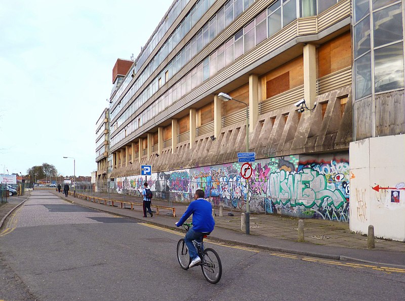 File:Cycling Past The Graffiti - geograph.org.uk - 3459631.jpg