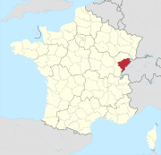 Location of the Doubs department in France