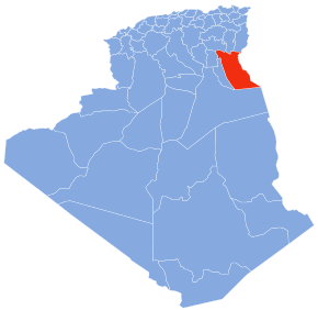 Harta provinciei El Oued în cadrul Algeriei