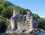 Dartmouth Castle und Geschützplattformen im Westen und Süden