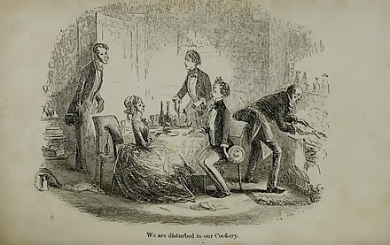 An original illustration by Phiz from the novel David Copperfield, which is widely regarded as Dickens's most autobiographical work